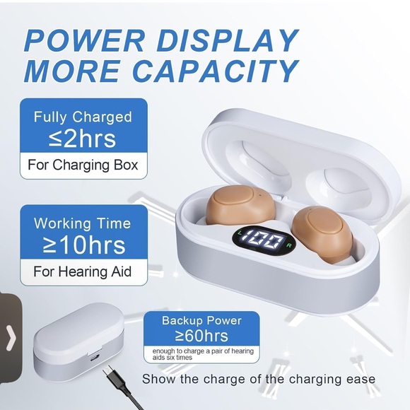 Rechargeable Hearing (aide) Amplifiers with Noise Canceling Pair New - Picture 4 of 8
